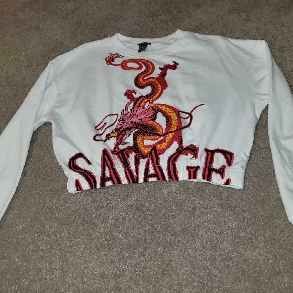 LADIES LONG SLEEVE CROP TOP